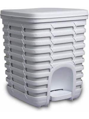 Braventa Collection Palm Pedallı Çöp Kovası, Beyaz, 9 Lt