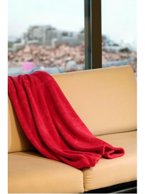 Braventa Collection Wellsoft Battaniye, Kırmızı Dört Mevsim Televizyon Battaniyesi, Peluş, Polar Battaniye, Tek Kişilik,