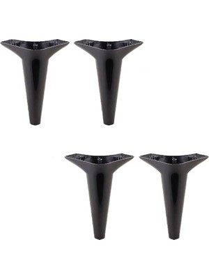 Braventa Collection BADEM10 Aspen Lüks Mobilya Kanepe Sehpa Puf Koltuk Ayağı 18 cm Siyah Ahşap Desenli Baza Ayak (4 Adet