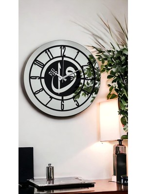 Braventa Collection 46 cm Gerçek Ayna Pleksi Rakam Dekoratif Duvar Saati