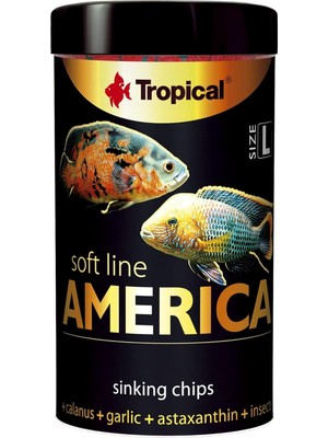 Braventa Collection Tropical Softline America L Kuzey ve Güney Amerika Balıkları Için Yumuşak Taneli Cips Balık Yemi 100