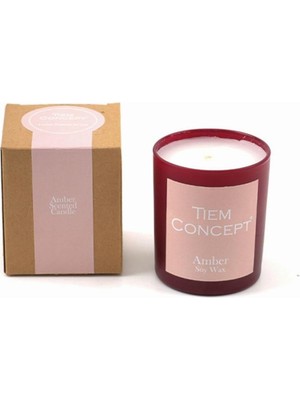 Braventa Collection Tiem Concept %100 Soya Mum Amber Kokulu Bordo Renkli Kutulu Bardak Mum