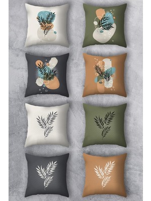 Braventa Collection Emnasa Çift Tarafı Baskılı 43X43 Kırlent Kılıfı 8'li Set Kombini