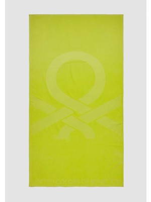 Braventa Collection United Colors Of Unisex Yetişkin Logo Baskılı Deniz Havlusu Yeşil Standart