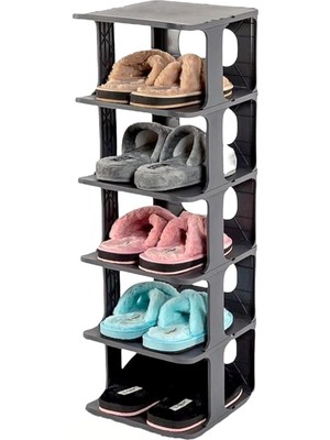 Braventa Collection Orret Home 5 Katlı Plastik Ayakkabılık Raf, Eklenebilir ve Büyütülebilir Düzenleyici Organizer, Kapı