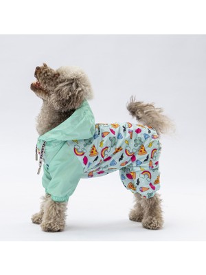 Braventa Collection Pawstar Tokyo Polarlı Su Geçirmez Küçük Irk Köpek Yağmurluk Tulum (L)