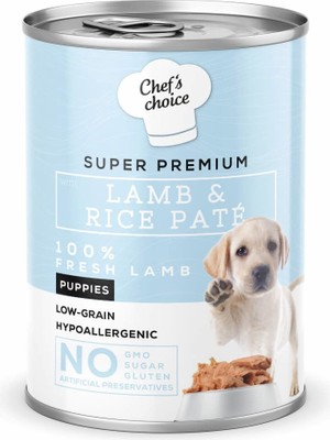 Braventa Collection Chef's Choice Yavru Köpekler Için, Hipoalerjenik, Kuzu Etli ve Pirinçli Ezme, 400 G x 12 Adet