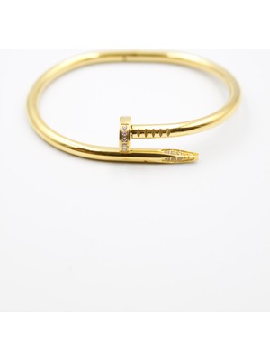 Royaleks Taşlı Çivi Bilezik - Altın