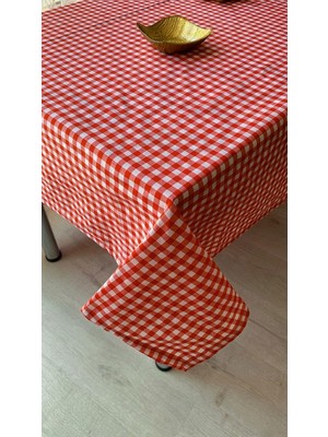 Braventa Collection Defnelam Piknik Örtüsü Sofra Bezi 170X170 cm (Kırmızı (10 mm Kare))