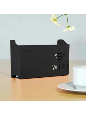 Braventa Collection Siyah Wifi Duvar Asılabilir Sigorta ve Modem Saklama 25X15X6 cm