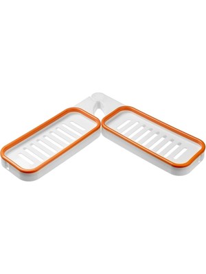 Braventa Collection 180 Derece Ayarlanabilir Çift Taraflı Banyo Organizeri, Duş Rafı, Pratik ve Şık Tasarım, Kaymaz ve S