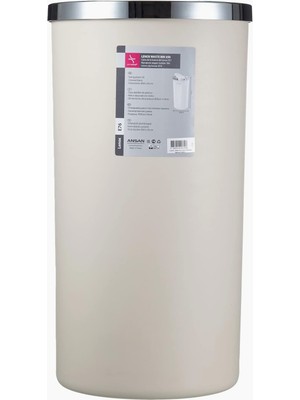 Braventa Collection Lenox 35 Lt Çöp Kovası, Kapaklı, 30 x 56 Cm, Bej