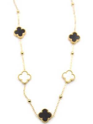 Remstdrk Boncuklu Yonca Kolye - Altın