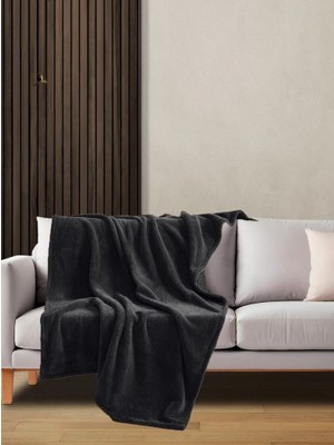 Braventa Collection Wellsoft Battaniye Televizyon Battaniyesi Peluş Polar Battaniye Tek Kişilik 170 * 230 Siyah