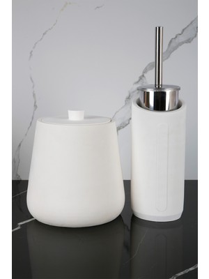 UltraMint 4 Parça Banyo Seti, Tuvalet Fırçası ve Çöp Kovası, 4 Litre