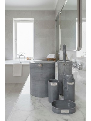 UltraMint Mermer Desenli 5'li Banyo Seti, Şık ve Fonksiyonel Tasarım