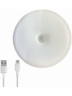 Braventa Collection Orret Home Hareket Sensörlü LED Gece Lambası – Şarj Edilebilir ve Taşınabilir 4000K Işık, USB ile Do