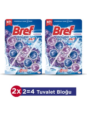 Bref Katı Tuvalet Bloğu Lavanta 2li Power Aktiv 24/7 Temizlik ve Ferahlık Sağlayan