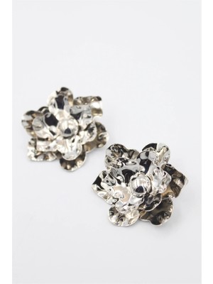 Remstdrk Metal Çiçek Küpe - Gümüş