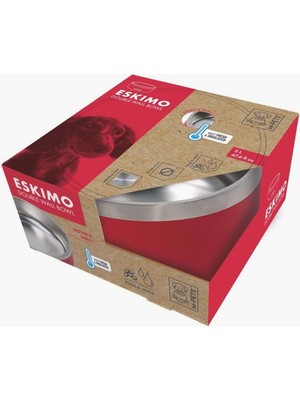 Braventa Collection M-Pets Eskımo Çift Cidarlı Mama Kabı 2l Red
