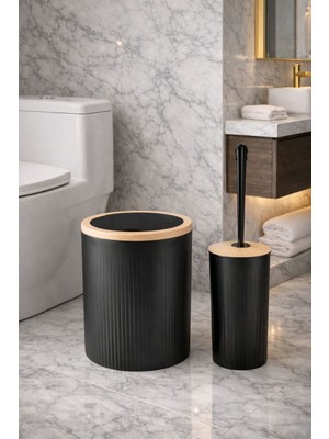UltraMint Pratik ve Şık 2'li Banyo Seti Çöp Kovası ve Tuvalet Fırçası