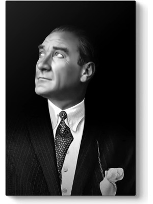 Braventa Collection Siyah Beyaz Atatürk Portresi Kanvas Tablo 50 x 75
