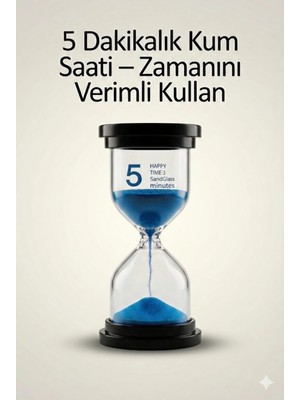 Mey İthalat 5 Dakikalık Kum Saati Zamanlayıcı – Mavi Dekoratif Masa Saati 4 Renk Seçeneği