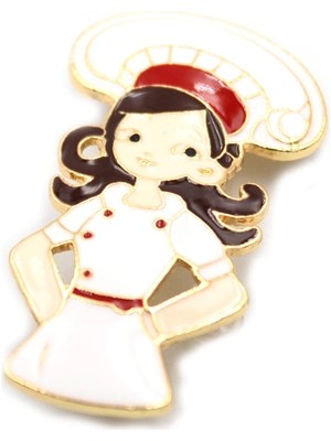 Remstdrk Aşçı Broş - Beyaz