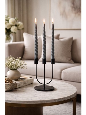 Lethe Studio Design Spiral Mum 3’lü Set (3 adet 20cm) - Dekoratif Italyan Burgulu Şamdan Mumu - Minimalist Ev Dekoru Hediyelik, %100 Soya Mum, (Şamdan dahil değildir)