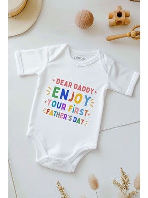 Lilabio %100 Pamuk Babalar Günü Bebek Body Zıbın