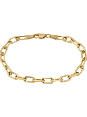 Altın Kaplama Çelik Forsa Zincir Erkek Bileklik