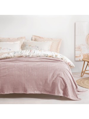 Braventa Collection Bedding Holly Wellsoft Battaniye Çift Kişilik - Pudra