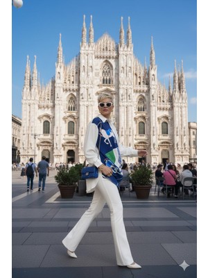 Anbly Collection Şal Detaylı Asimetrik Kesim Şık Kadın Gömlek