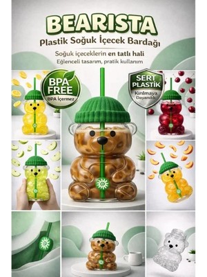 Epilons Bearista Plastik Soğuk İçecek Bardağı