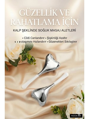 Mey İthalat Kalp Şeklinde Soğuk Yüz Masaj Aleti - Cilt Sıkılaştırıcı ve Şişkinlik Giderici Cryo Sticks