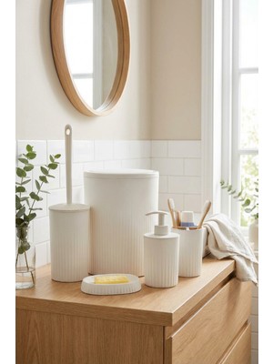 UltraMint 5'li Beyaz Banyo Seti, Şık ve Hacimli, 6 Litre