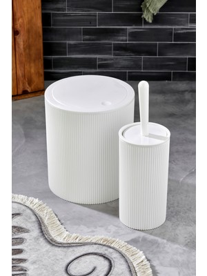 UltraMint Şık 2 Parça Yuvarlak Banyo Seti, Temizlik ve Kullanım Kolaylığı Için