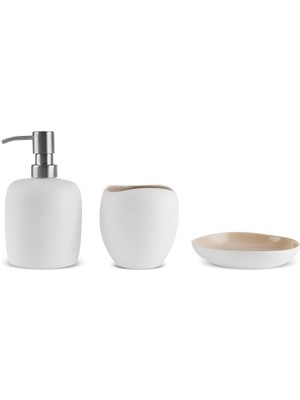 UltraMint Modern 3 Parça Banyo Aksesuar Seti Beyaz