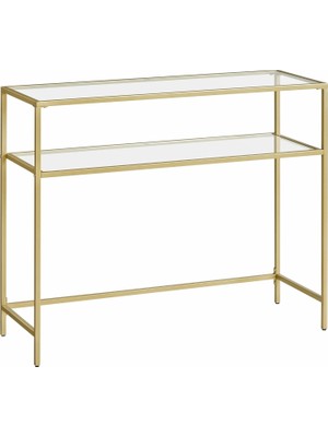 Braventa Collection Konsol Sehpası, Yan Sehpa, Sert Cam Yüzey, Modern Koltuk Sehpası, Kolay Kurulum, Ayarlanabilir Ayakl