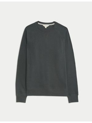 Marks & Spencer Saf Pamuklu Waffle Pijama Üstü