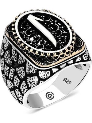 Fumeyabi Gümüş Elif Oval Erkek Yüzük