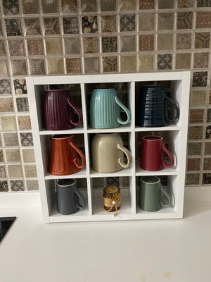 Ediz Ahşap %100 Mdf 9 Gözlü Mutfak Kahve Köşesi Raf Düzenleyisi