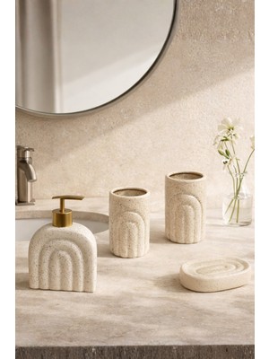 UltraMint Şık 4'lü Iskandinav Tarzı Banyo Seramik Seti