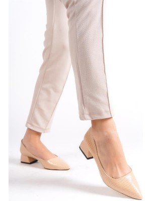 Difolia Kadın Timo Ten Rugan 4 cm Topuklu Ayakkabı