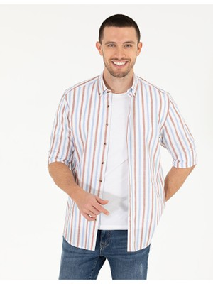 Pierre Cardin Kahverengi Regular Fit Uzun Kollu Gömlek 50265026-VR029