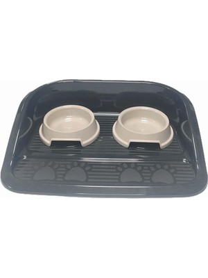 Braventa Collection Siperli Mama Kabı 2’li Set – 300 ml Mama & Su Kabı, Kedi ve Küçük Köpek Için – Hijyenik & Dökülmez T