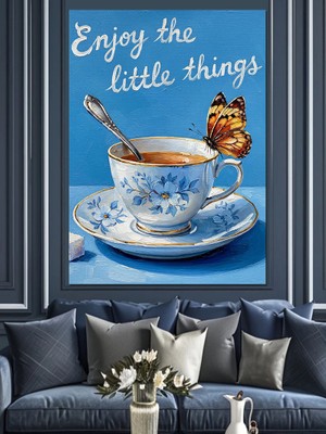 Tablomega Hayatın Küçük Şeylerinden Keyif Al Dekoratif Kanvas - Mdf Ahşap Tablo