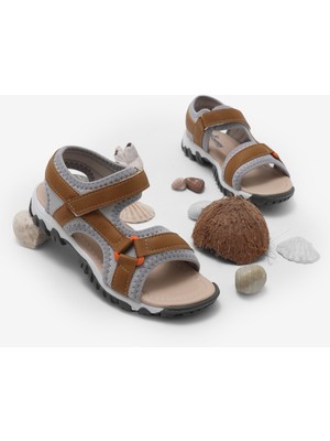 Tonny Black Çocuk Unisex Camel Cırtlı Sandalet Hafif ve Rahat Tasarım 25 Numara