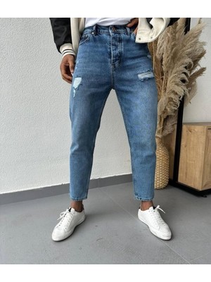 Başak Collection Erkek Cep Yırtık Detaylı Mom Jean