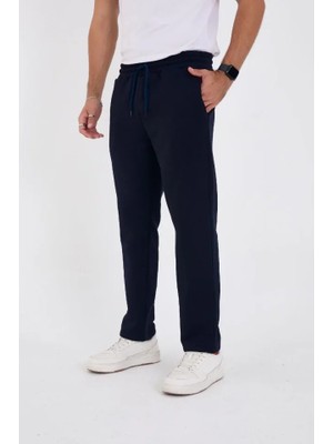 Başak Collection Erkek Üç Iplik Basic Eşofman Boru Paça Ipli Pantolon - Lacivert